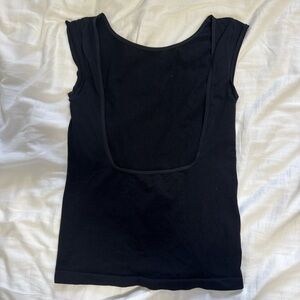 Black scoop back women’s top